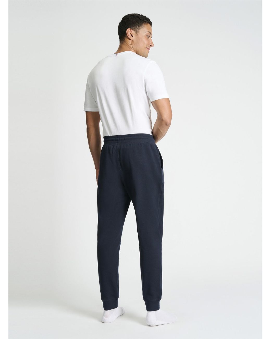 Ben Sherman Blue Jersey Waffle Trouser In Dark Navy for men