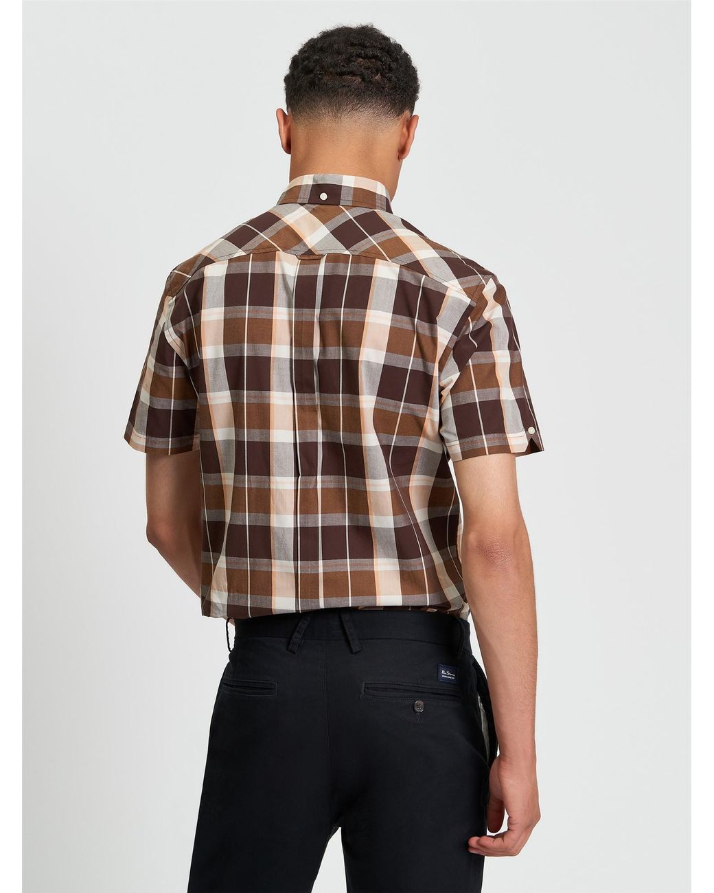 Ben Sherman Multicolor Block Check Shirt In Dark Brown for men