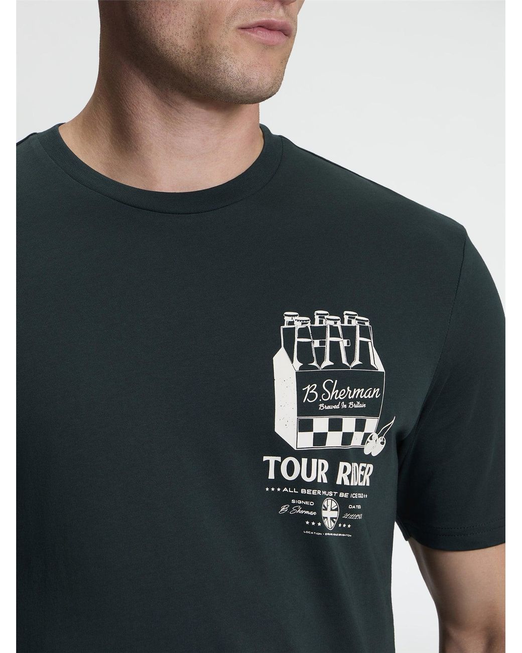 Ben Sherman Multicolor Short Sleeve Tour Rider Tshirt In Lotus Green for men
