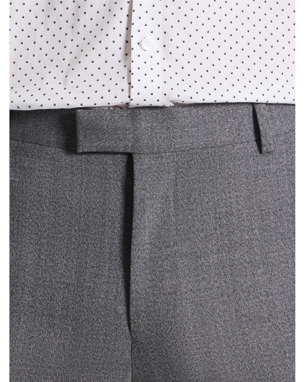 Ben Sherman Gray Crepe Wool Trouser In Grey for men