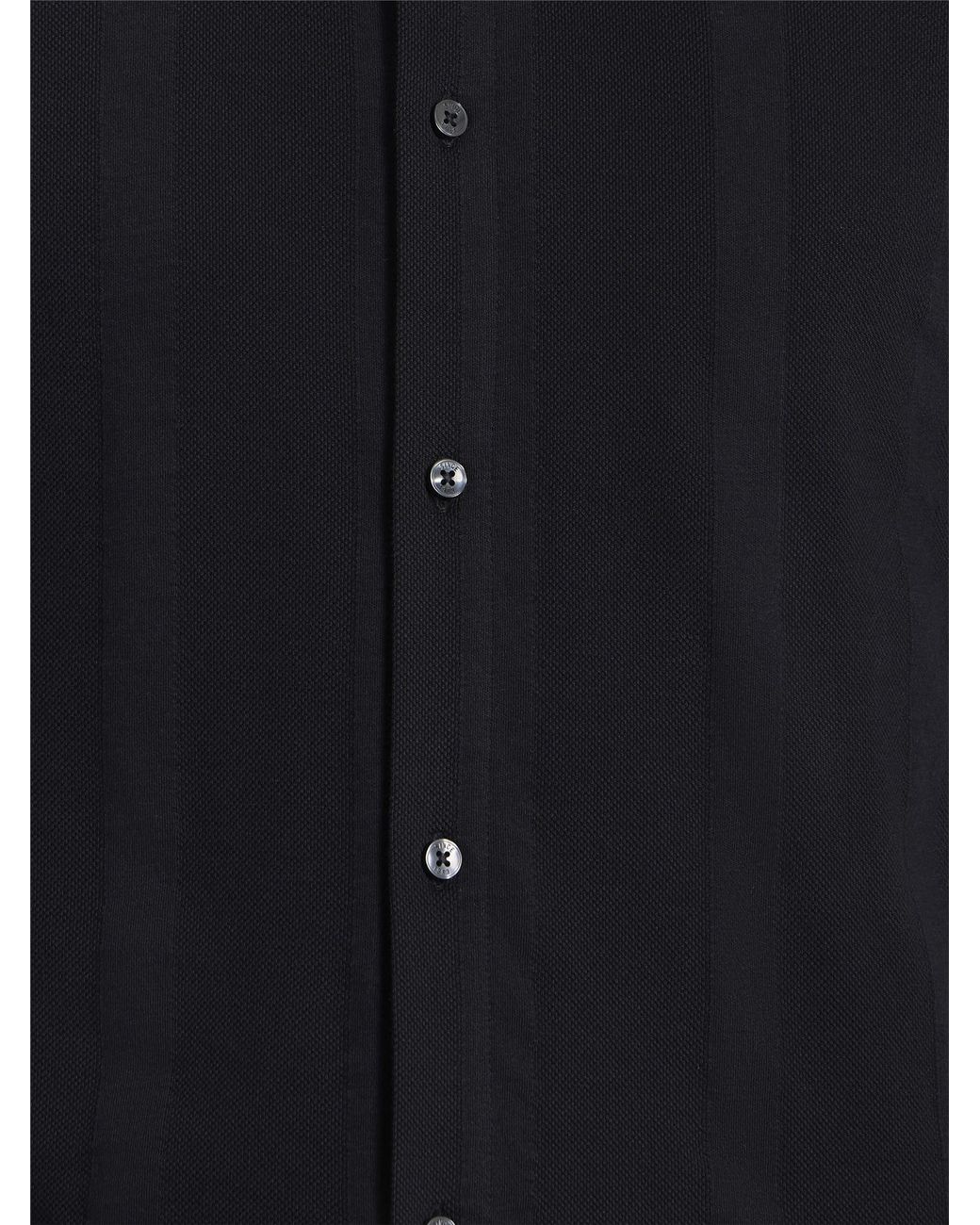 Ben Sherman Blue Long Sleeve Candy Stripe Button Through Polo In Black for men