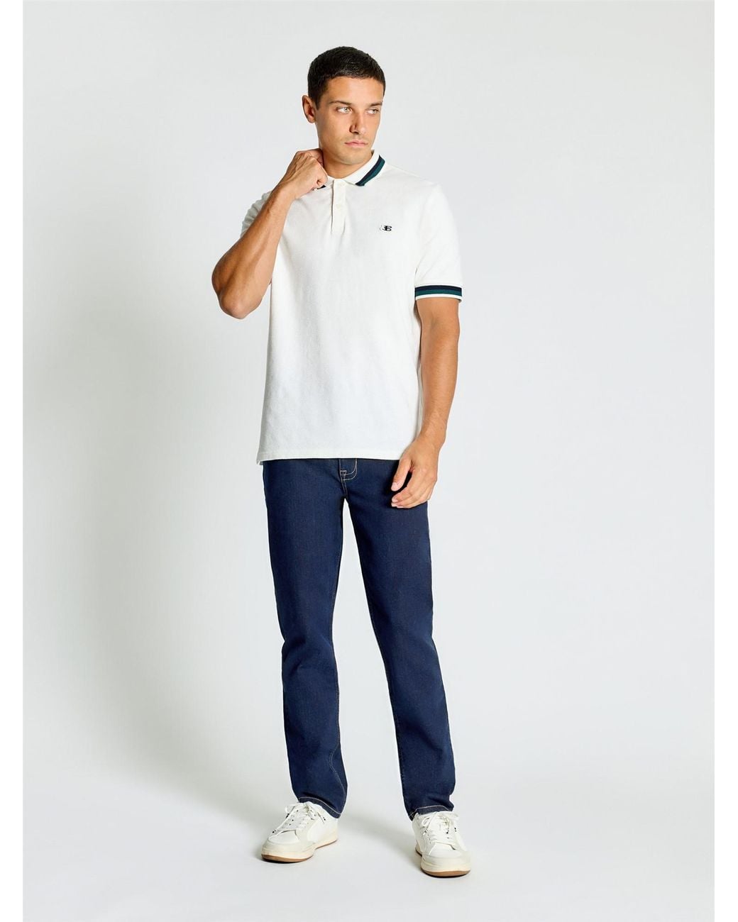 Ben Sherman White Fabric Interest Polo Shirt In for men
