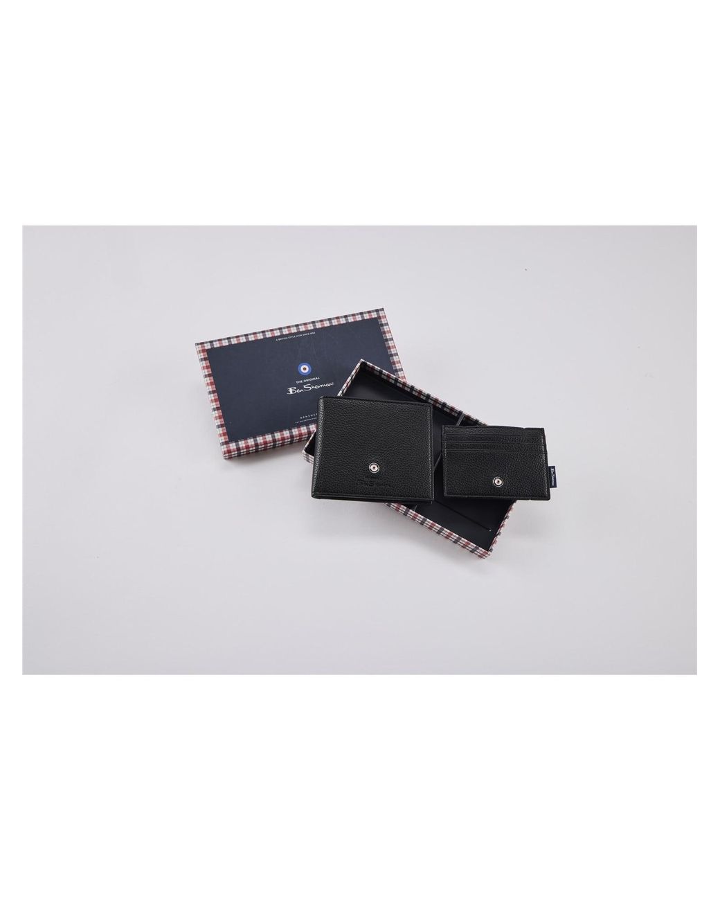 Ben Sherman Blue Card Holder Gift Box In Black for men