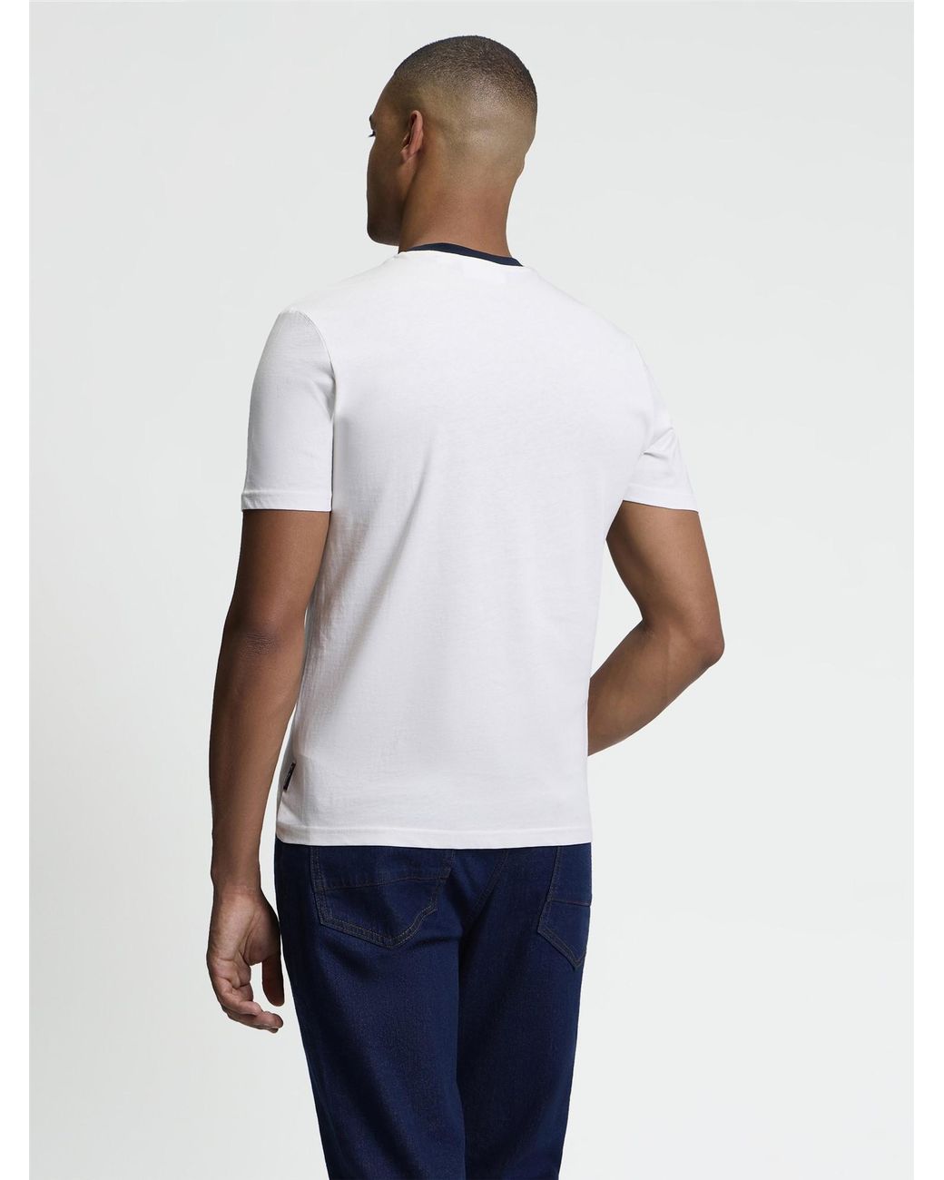 Ben Sherman Blue Short Sleeve Studio Sessions Tshirt In Ivory for men
