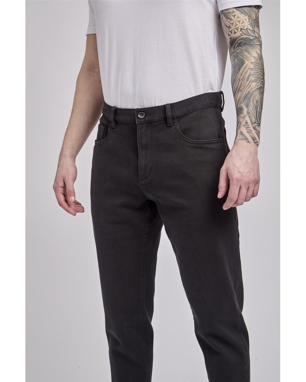 Ben Sherman Gray 5 Pocket Twill Trousers In for men