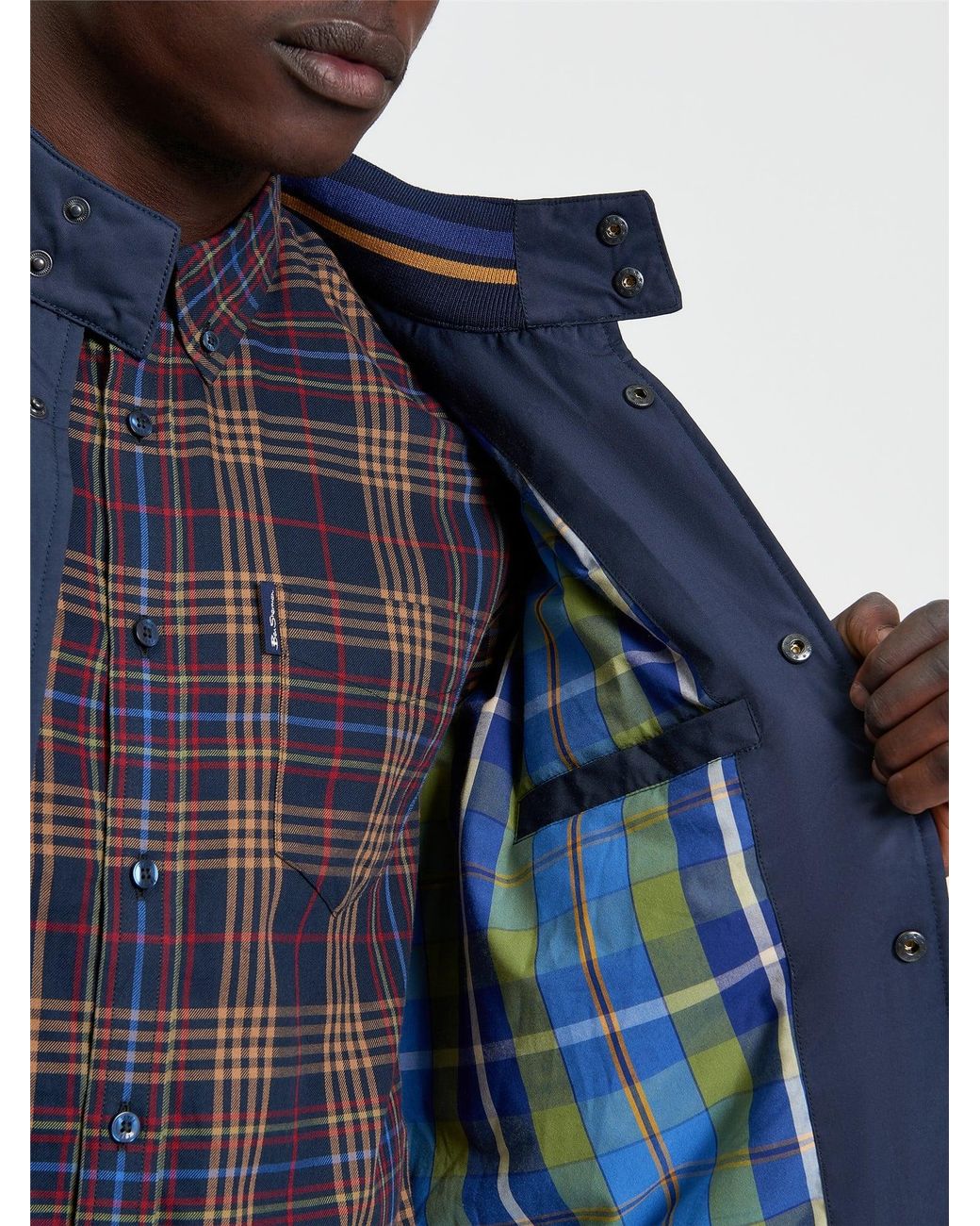 Ben Sherman Blue Sports Harrington In Dark Navy for men