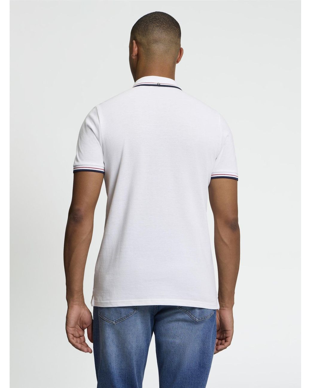 Ben Sherman White Short Sleeve Signature Pique Polo In for men