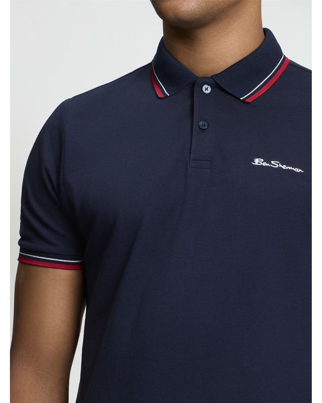Ben Sherman Blue Short Sleeve Signature Pique Polo In for men