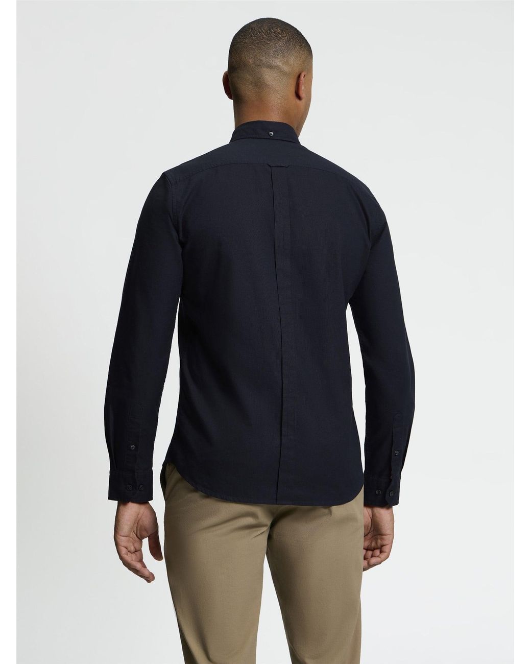 Ben Sherman Black Organic Oxford Long Sleeve Shirt In for men