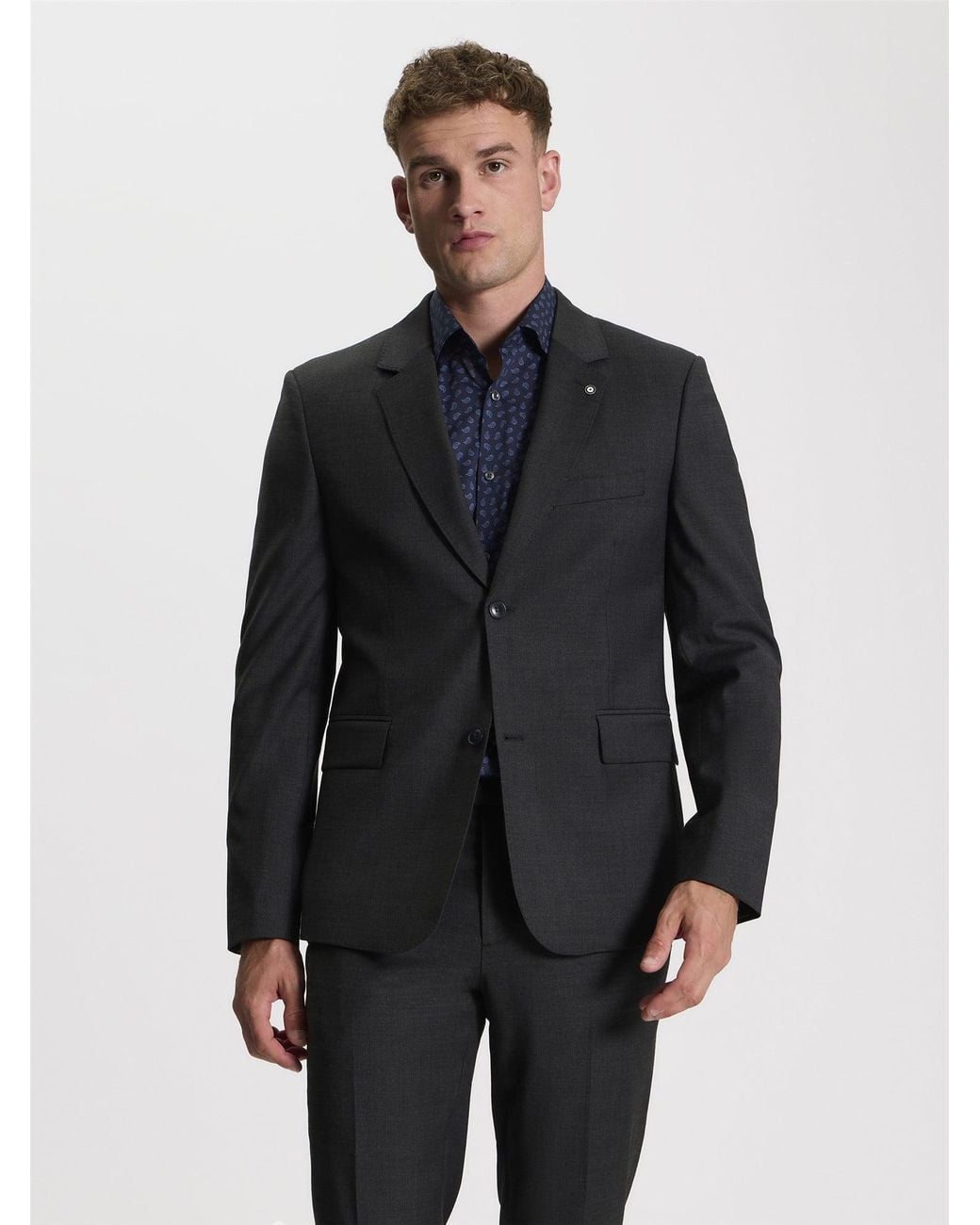 Ben Sherman Blue Signature Twill Jacket In Charcoal for men