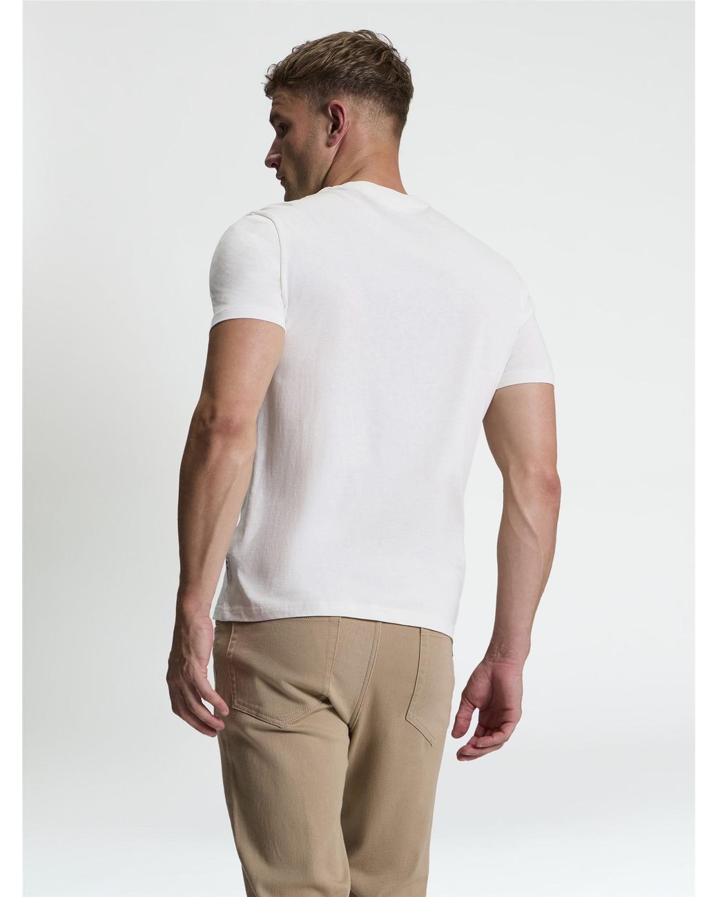 Ben Sherman White Short Sleeve Plectrum Stack Tshirt In Ivory for men