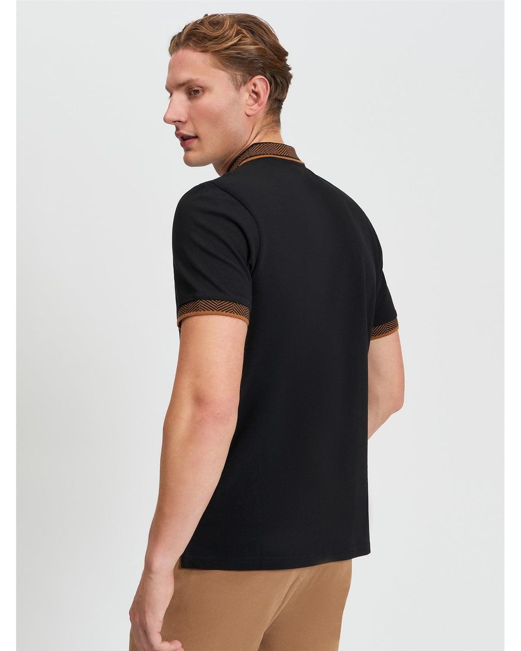 Ben Sherman Multicolor Mono Collar Interest Polo In Black for men