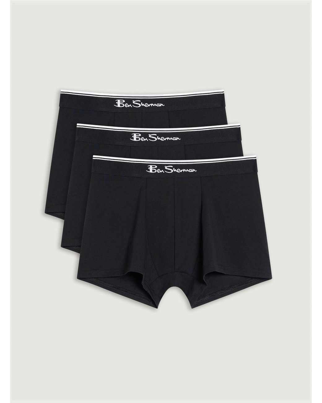 Ben Sherman 3 Pack Mod Signature Stripe Trunks In Black for men