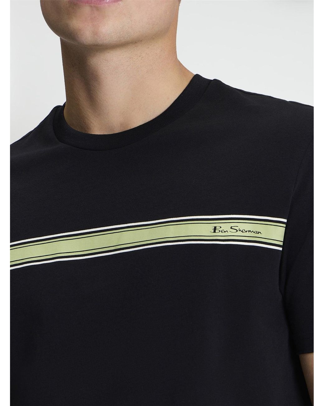 Ben Sherman Multicolor Short Sleeve Core Stripe Tshirt In Black for men