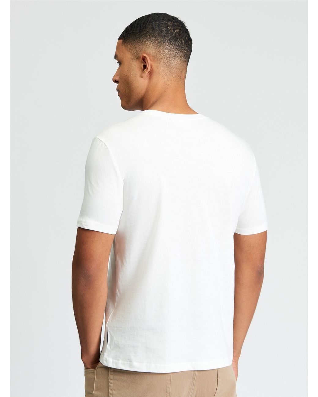 Ben Sherman White Short Sleeve Race Day Tshirt In Ivory for men