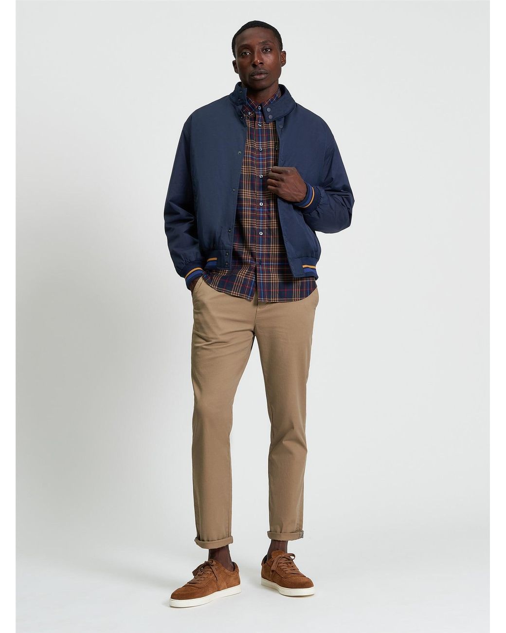 Ben Sherman Blue Sports Harrington In Dark Navy for men