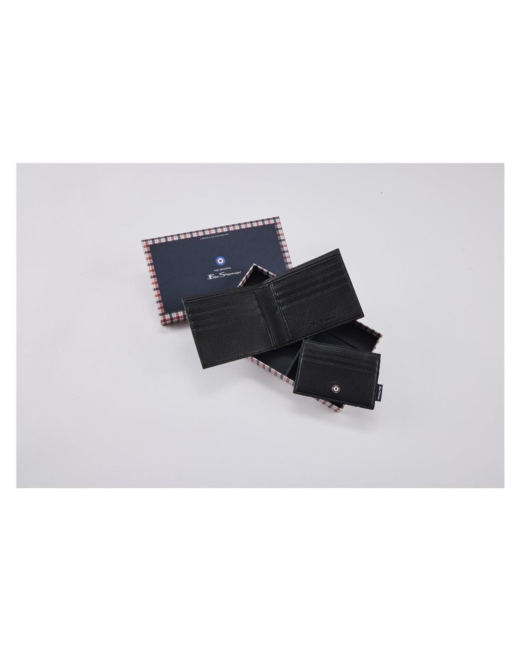 Ben Sherman Blue Card Holder Gift Box In Black for men