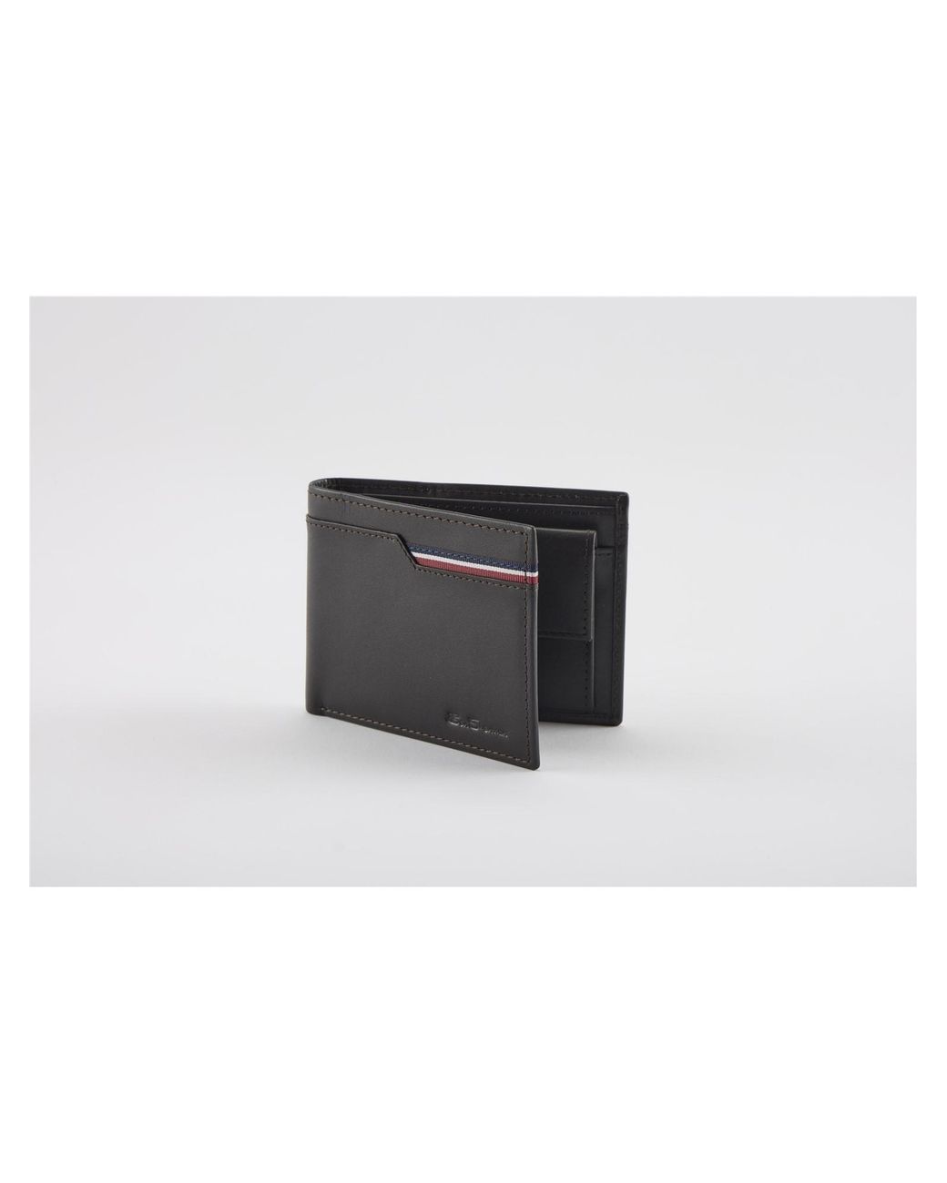 Ben Sherman White Panel Stripe Tape Billfold Leather Wallet In for men