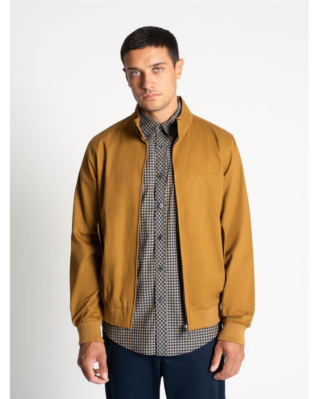 Ben Sherman Blue Rim Hem Signature Harrington In Bronze for men