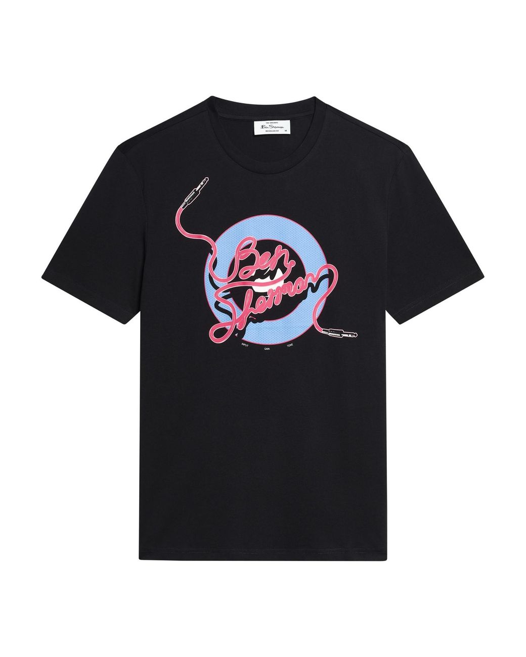 Ben Sherman Blue Short Sleeve Unplugged Target Tshirt In Black for men