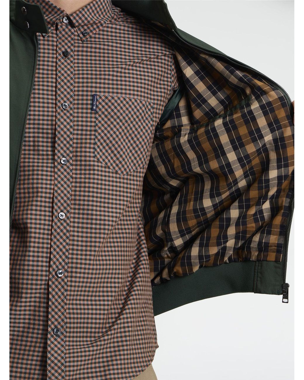Ben Sherman Signature Harrington Jacket In Bottle Green for men