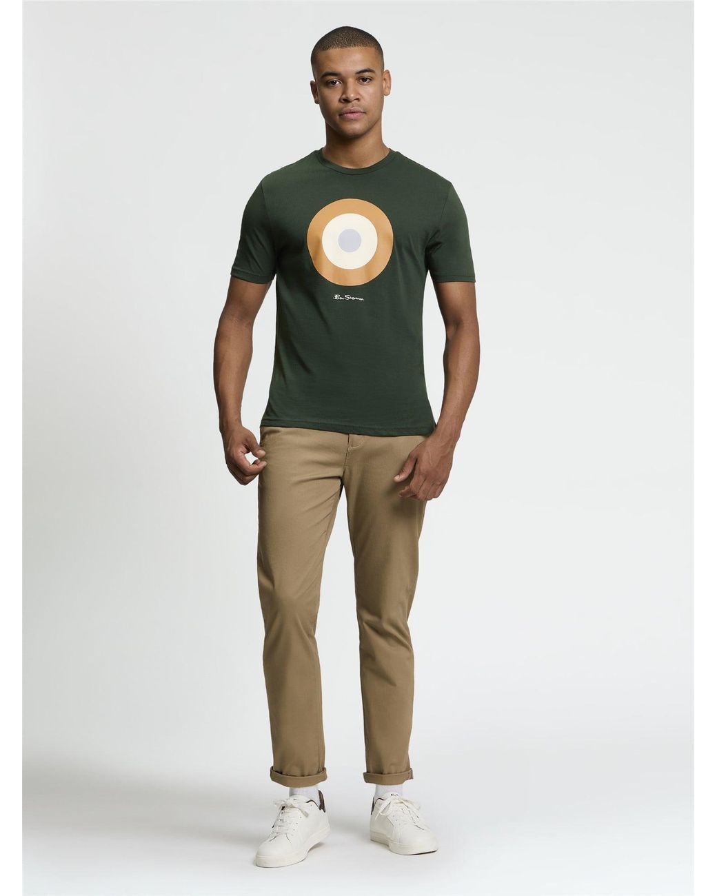 Ben Sherman Short Sleeve Signature Target Tshirt In Bottle Green for men