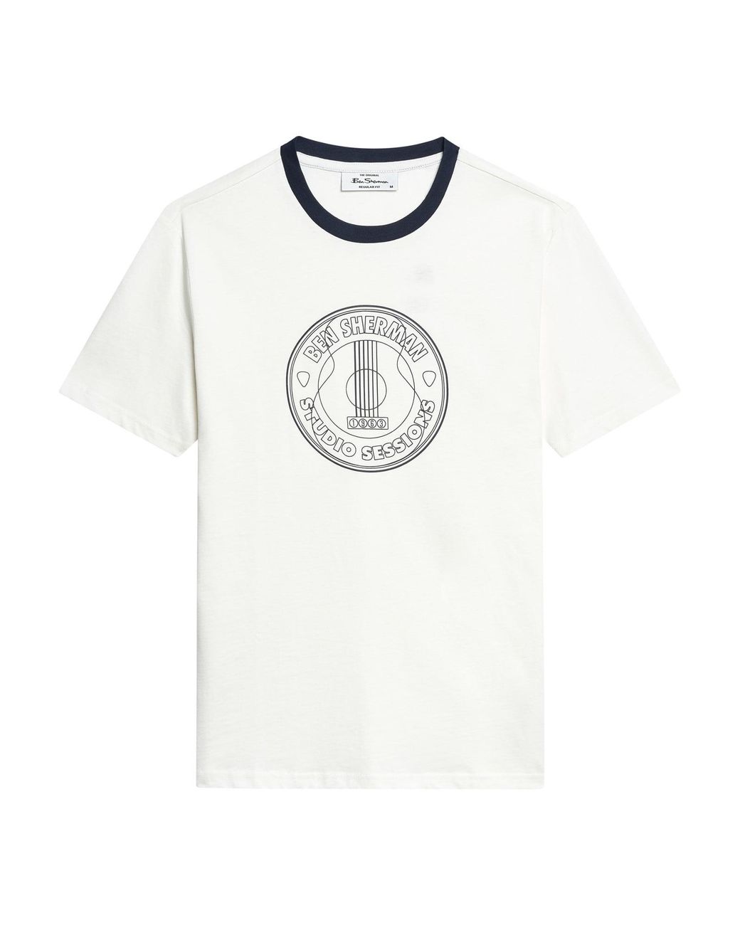 Ben Sherman Blue Short Sleeve Studio Sessions Tshirt In Ivory for men