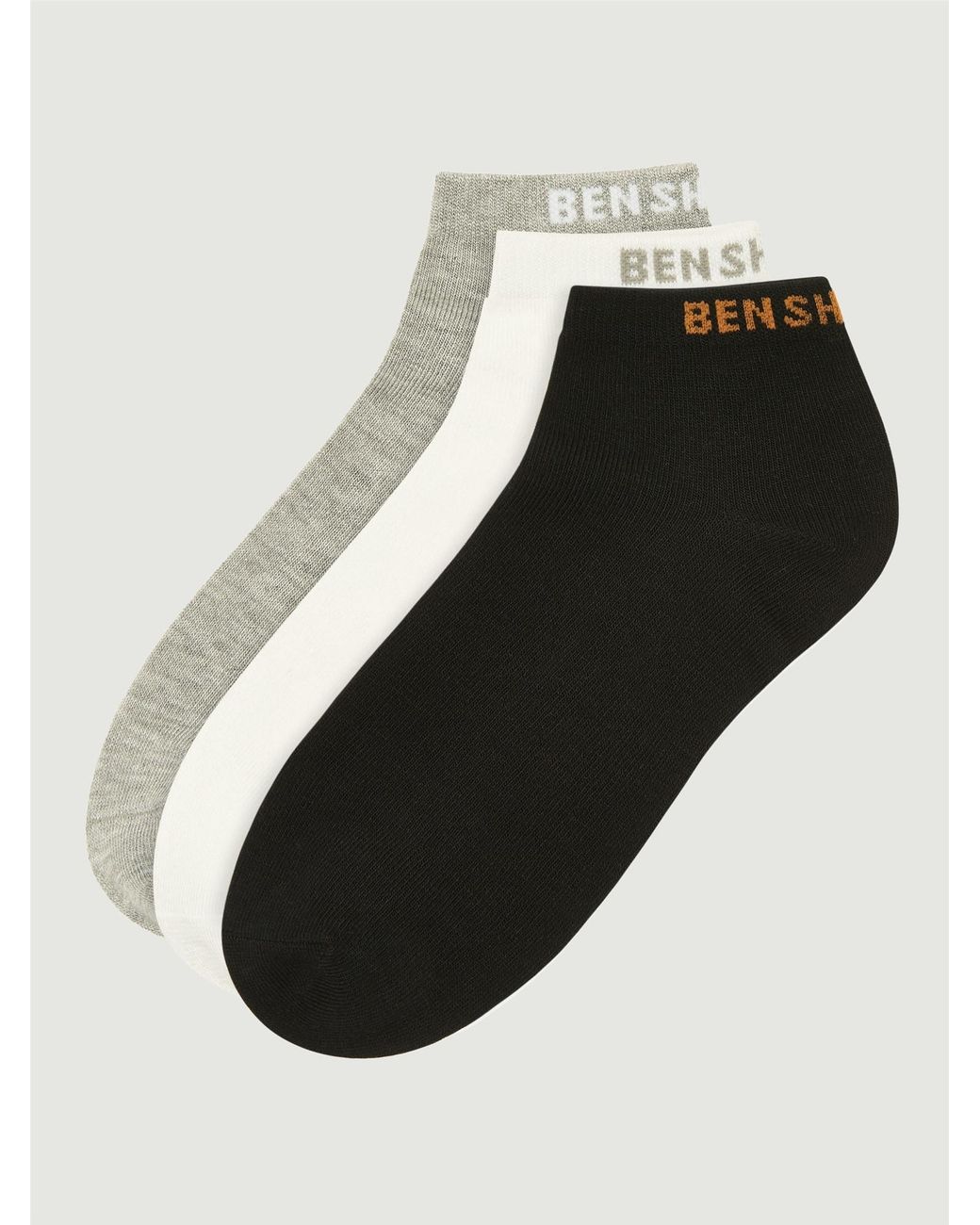 Ben Sherman White 3 Pack Trainer Sock In Assorted for men