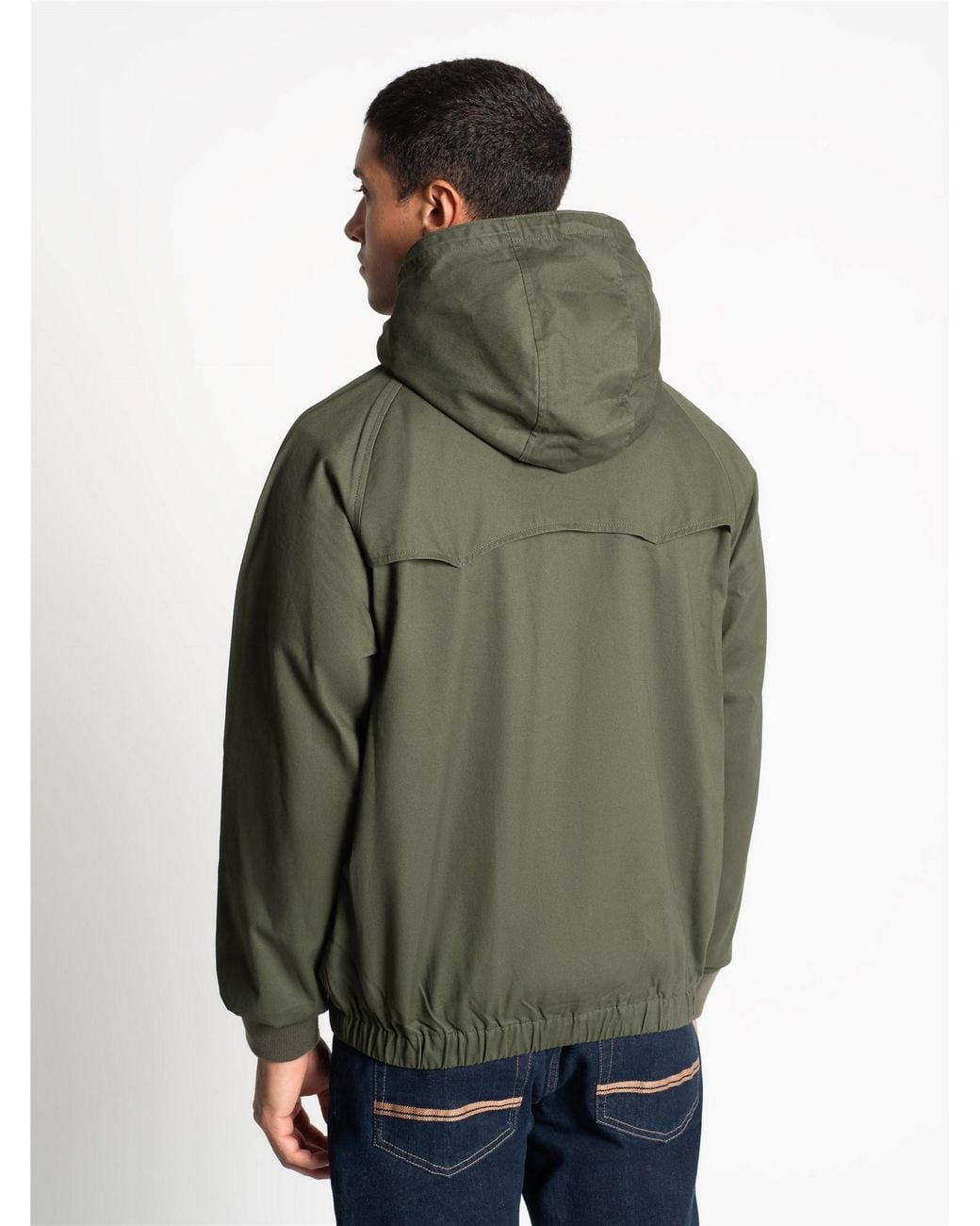 Ben Sherman Green Hooded Harrington Jacket In for men