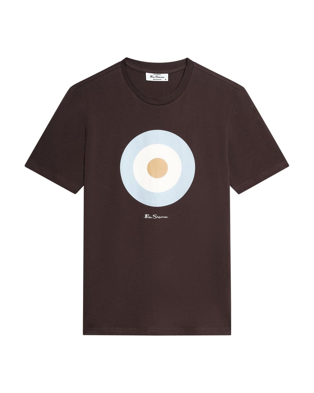 Ben Sherman White Short Sleeve Signature Target Tshirt In Bark for men