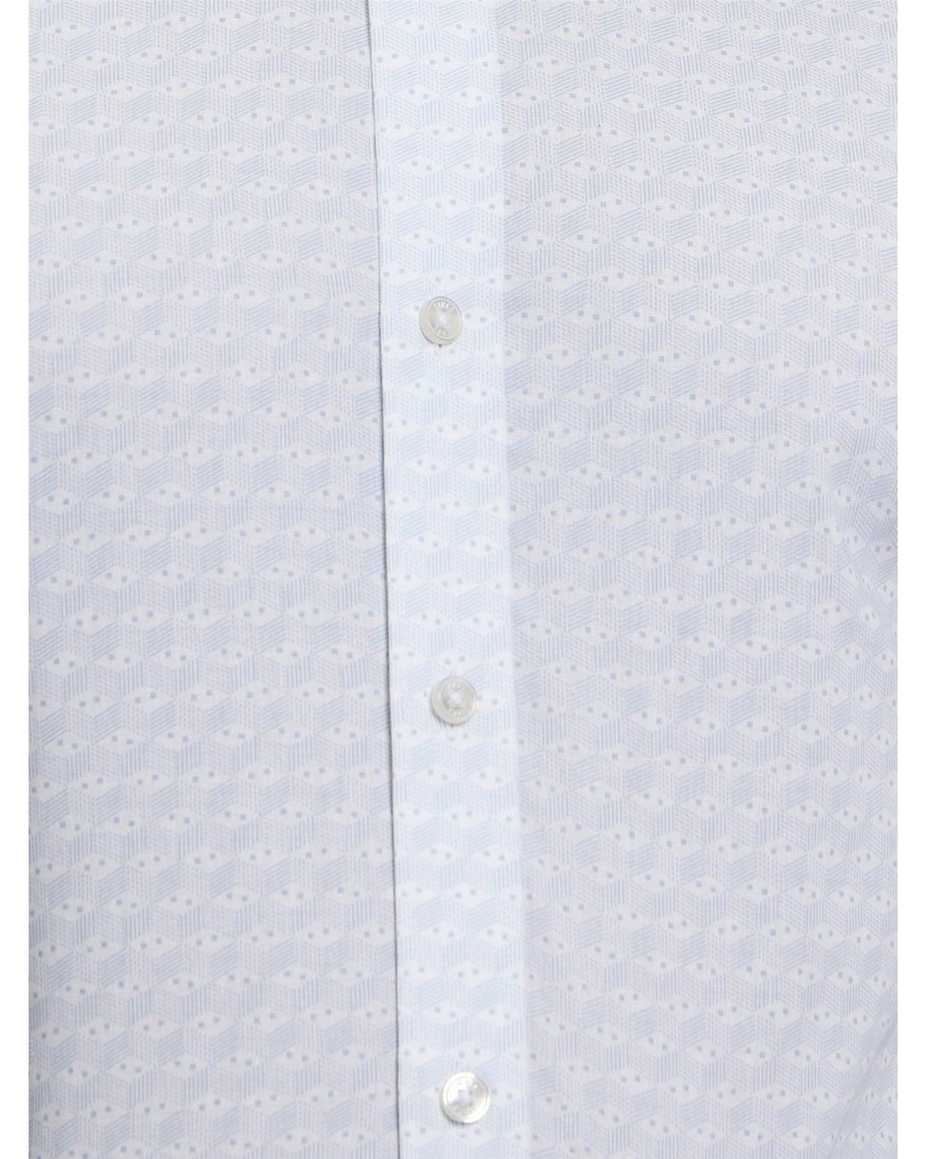 Ben Sherman White Long Sleeve Optic Geo Print Shirt In for men