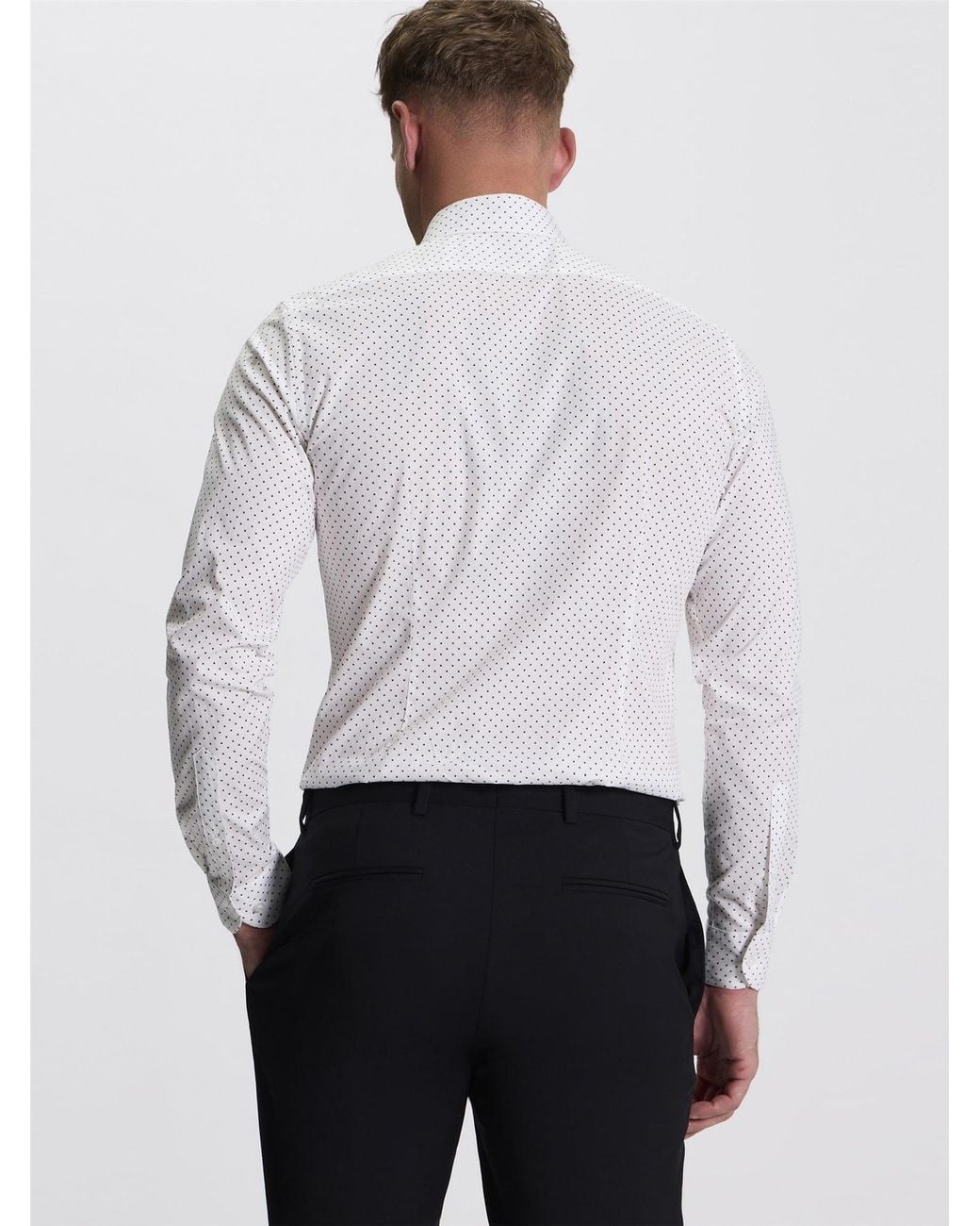 Ben Sherman Scattered Geo Print Shirt In White for men