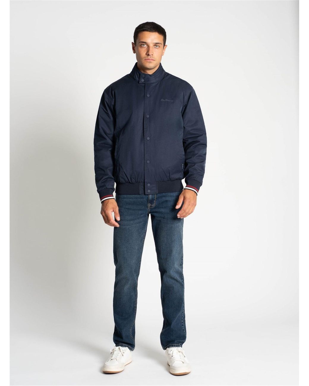 Ben Sherman Blue Sports Harrington In Dark Navy for men