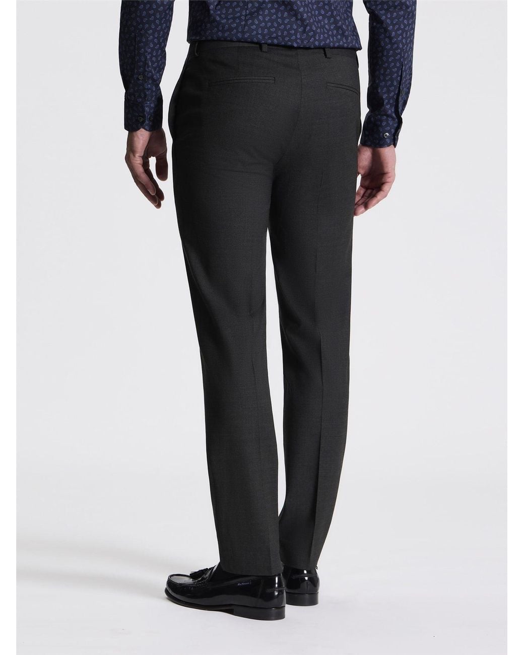 Ben Sherman Black Signature Twill Trouser In Charcoal for men
