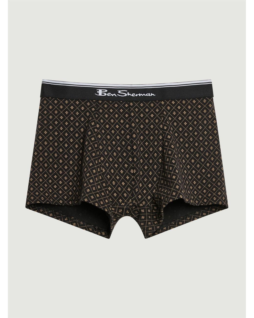 Ben Sherman Red 3 Pack Tonal Block Pattern Trunks In Burgundy for men