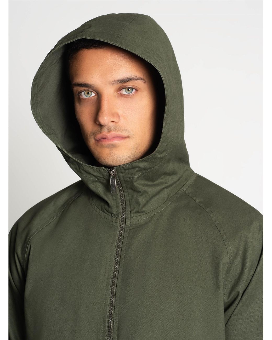 Ben Sherman Green Hooded Harrington Jacket In for men