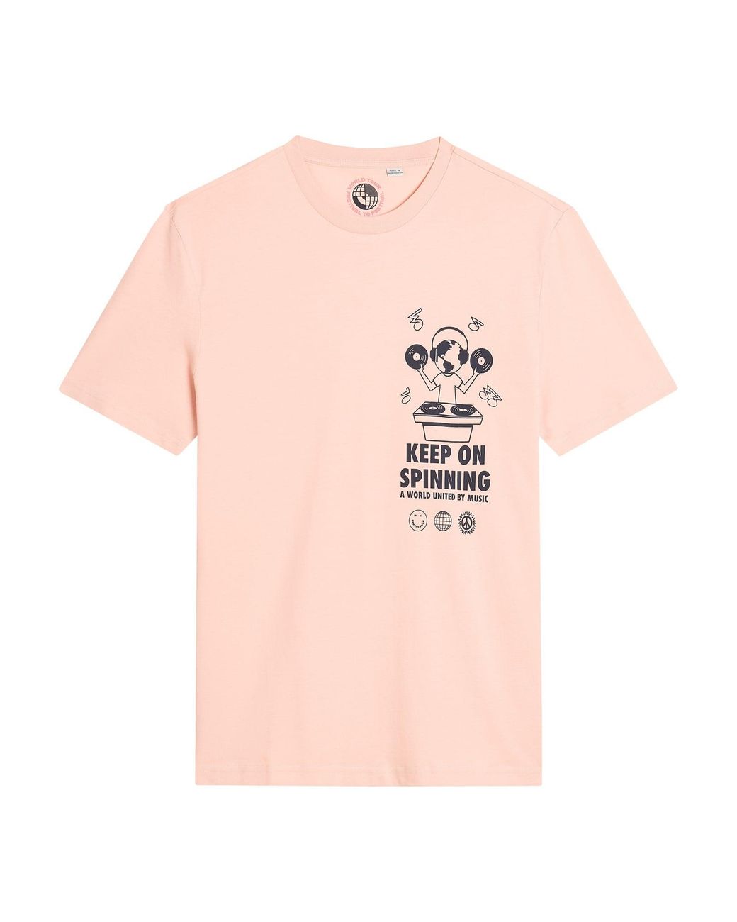 Ben Sherman Multicolor Short Sleeve World Dj Tshirt In Blush Pink for men