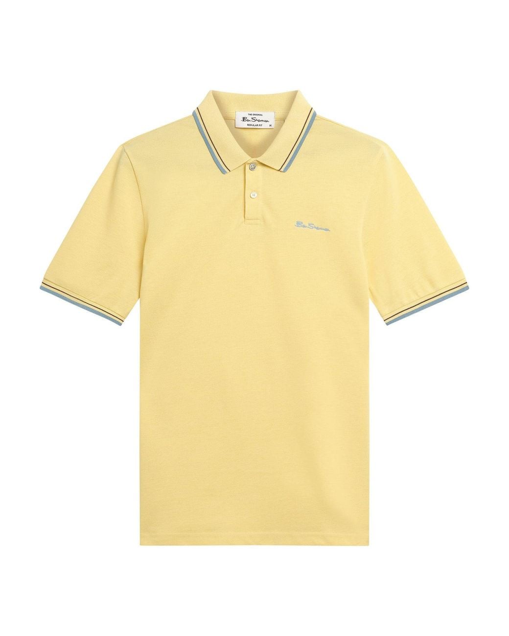 Ben Sherman Yellow Short Sleeve Signature Pique Polo In Butterscotch for men