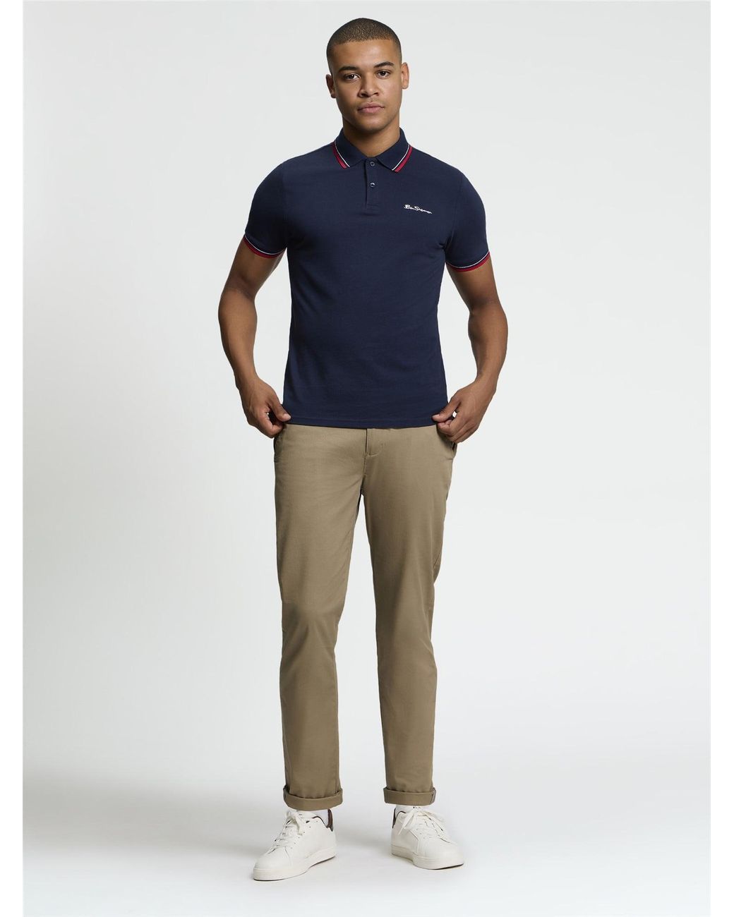 Ben Sherman Blue Short Sleeve Signature Pique Polo In for men