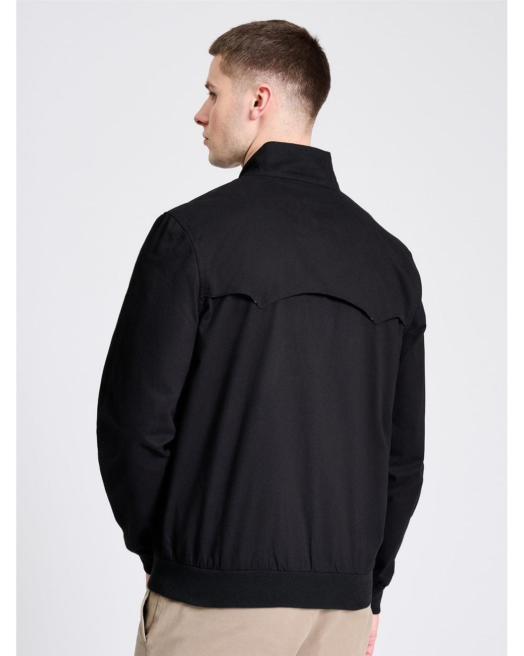 Ben Sherman White Rim Hem Signature Harrington In Black for men