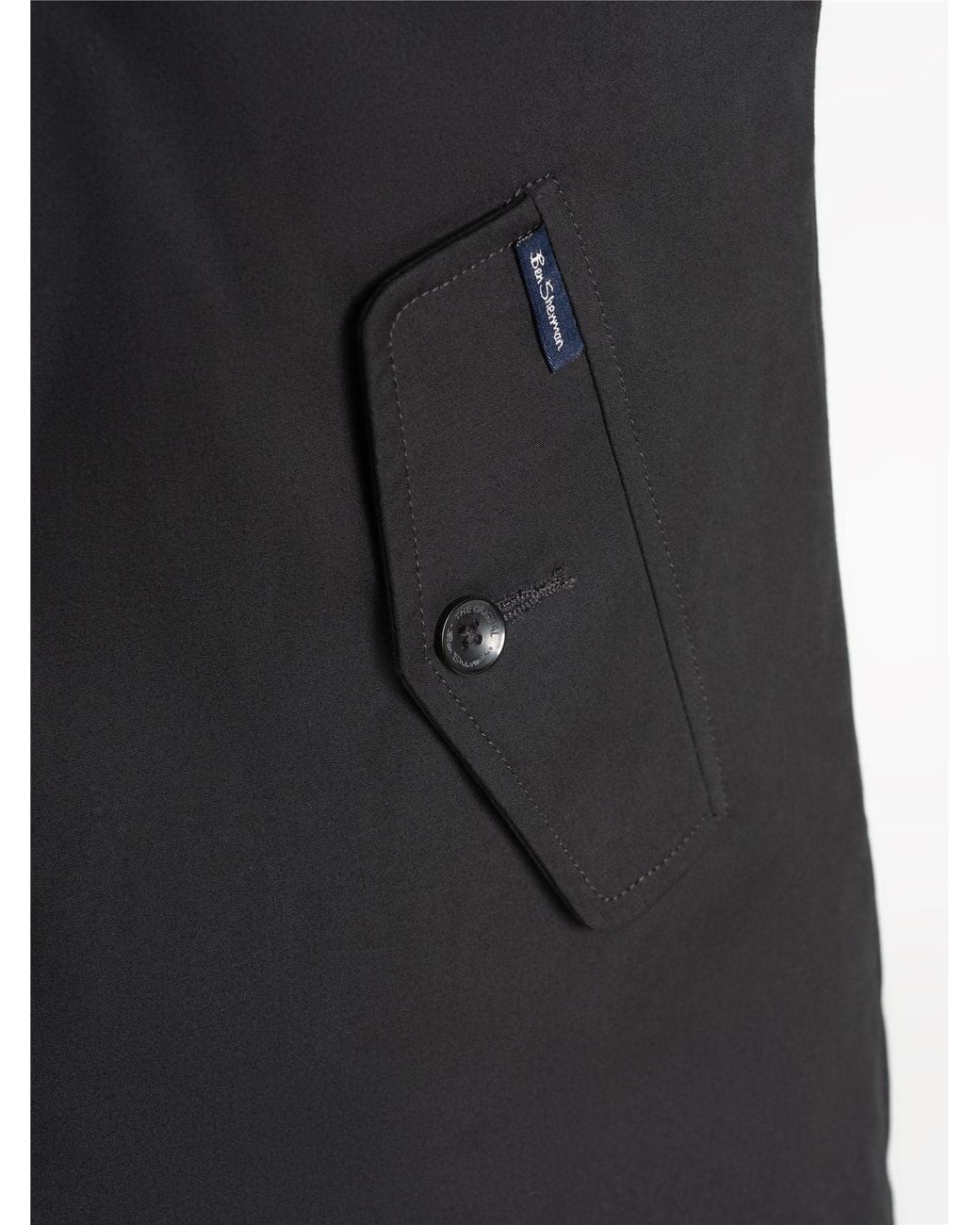 Ben Sherman Black Wadded Bonded Mac In for men