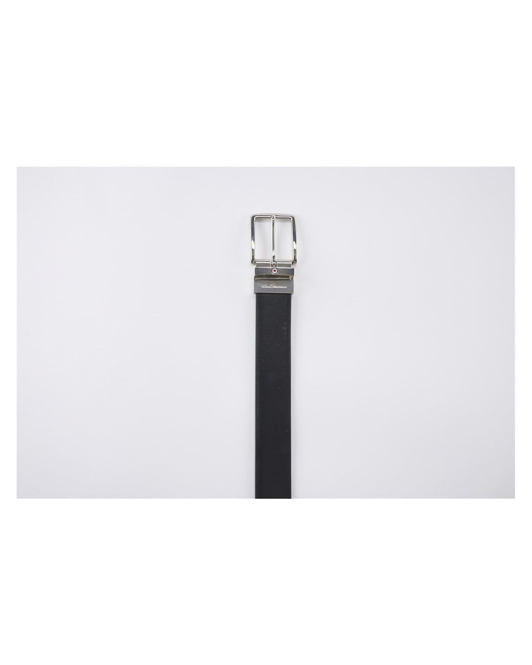 Ben Sherman White Jayes Reverse Leather Belt In Black for men