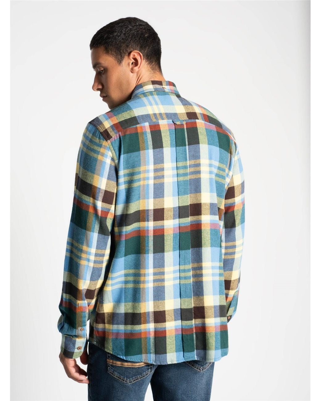 Ben Sherman Blue Long Sleeve Brushed Check Shirt In for men