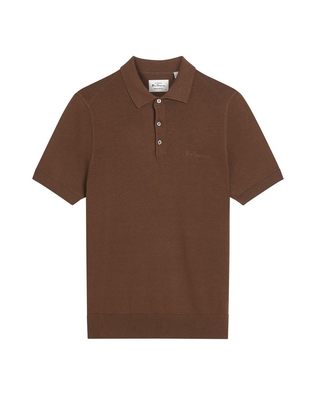 Ben Sherman Brown Signature Short Sleeve Polo In Chestnut for men