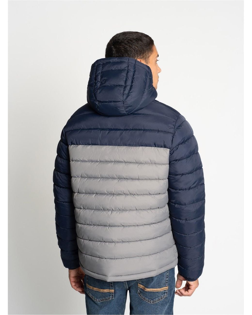 Ben Sherman Blue Padded Hooded Jacket In for men
