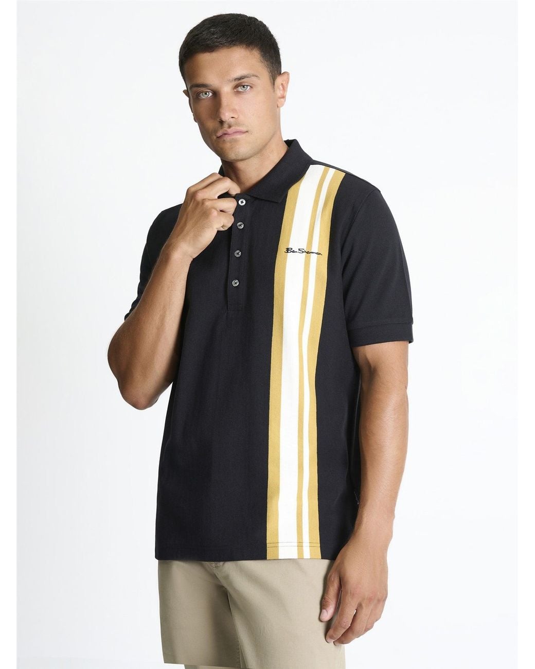 Ben Sherman Blue House Mod Polo Shirt In Black for men