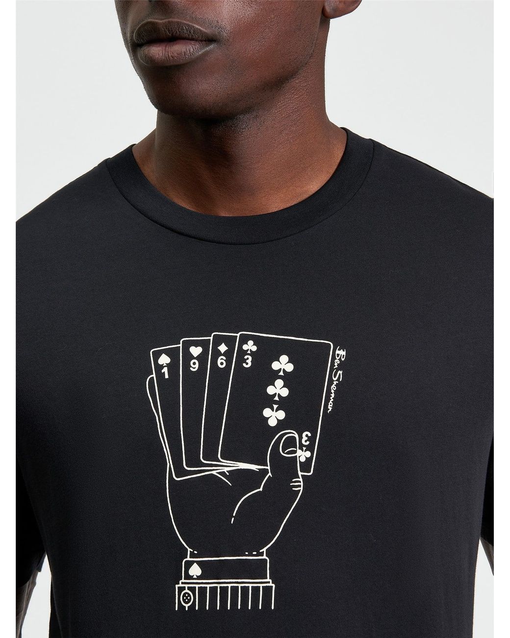 Ben Sherman Hidden Ace Tee In Black for men