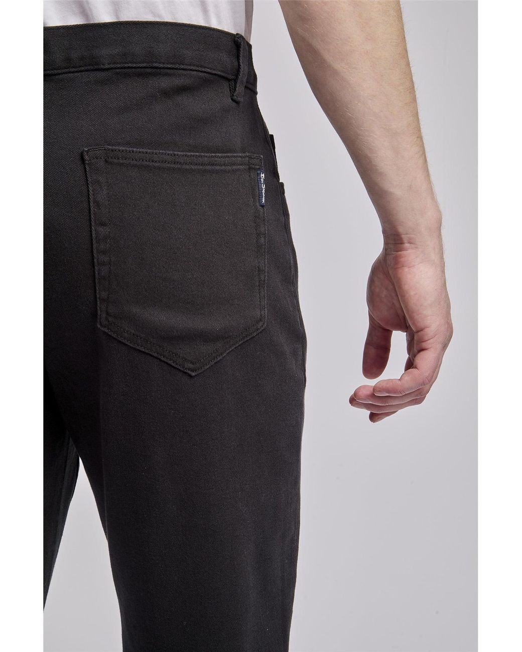 Ben Sherman Gray 5 Pocket Twill Trousers In for men