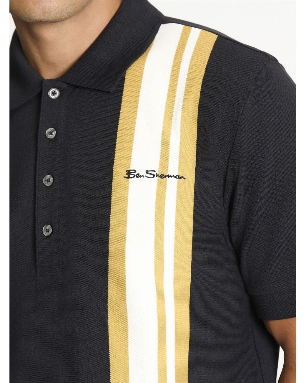 Ben Sherman Blue House Mod Polo Shirt In Black for men