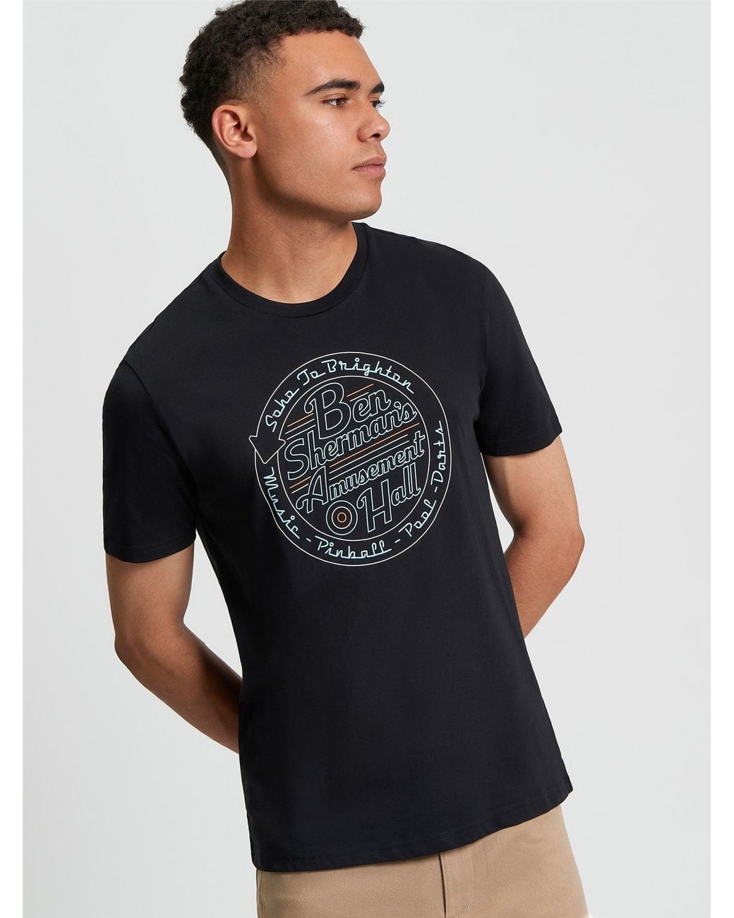 Ben Sherman Multicolor Amusement Hall Tee In Black for men